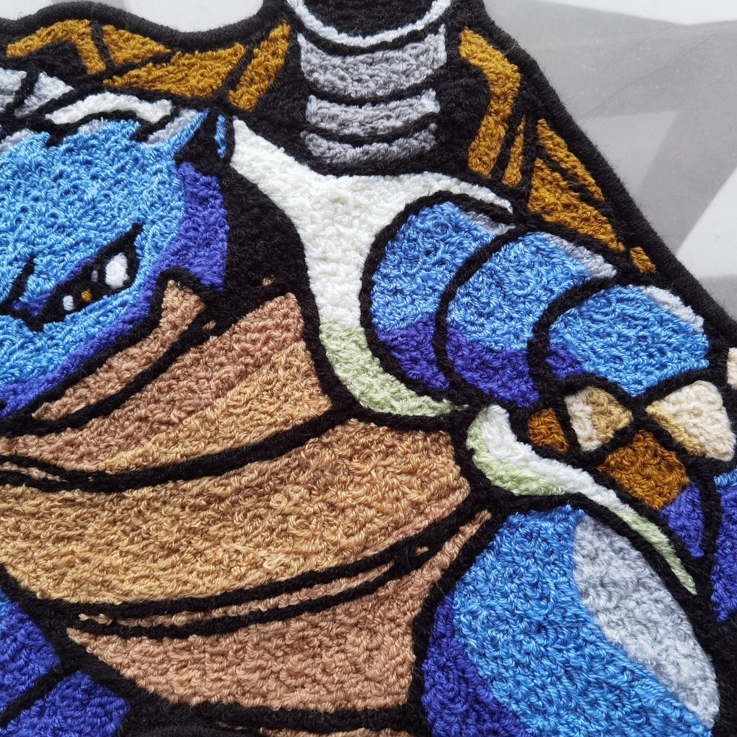 Blastoise Rug,Knitting Handmade Non-slip Area Rug Home Decor Turtok Tortank
