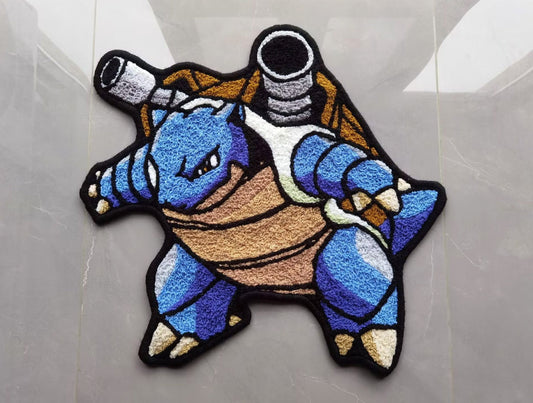Blastoise Rug,Knitting Handmade Non-slip Area Rug Home Decor Turtok Tortank
