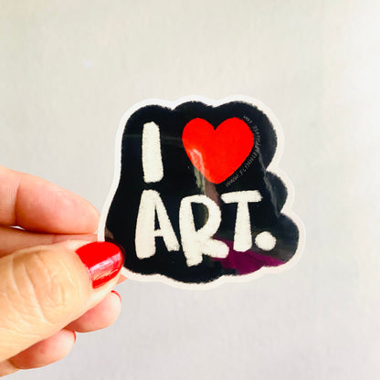 I Love Art | 3" Sticker Decal | Weatherproof | Artist Sketchbook Sticker