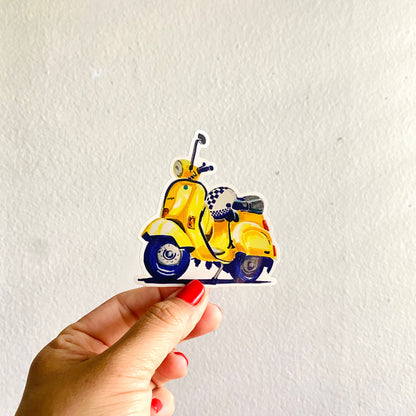 Vespa Scooter | 4" Sticker Decal | Weatherproof | Italian Scooter European