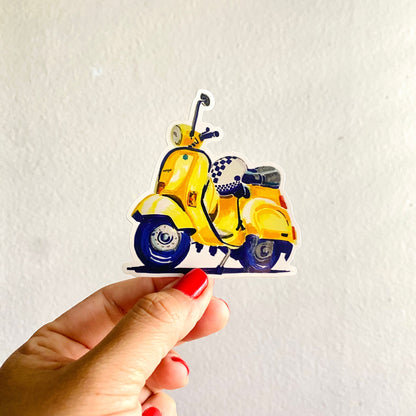 Vespa Scooter | 4" Sticker Decal | Weatherproof | Italian Scooter European
