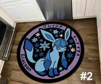 Pikachu Rug, Japanese Anime Eevee Vaporeon Espeon Sylveon Leafeon Umbreon Handmade Non-slip Area Rug Home Decor Mat