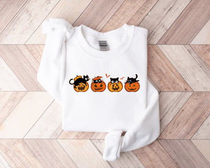Halloween Sweatshirt,Cat Sweatshirt,Ghost Shirt,Halloween Sweater,Cool Halloween Cat Shirt,Cat Lover Tshirt, Black Cat Shirt,Spooky Season