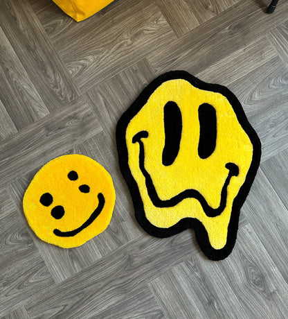 smiley face rug , custom rug . rugs for bedroom aesthetic , Hand Tufted rugs
