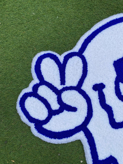 Cute trippy smile non-slip rug, Psychedelic Tripping Decor, New home gift, Alien rug