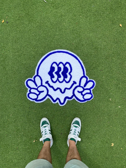 Cute trippy smile non-slip rug, Psychedelic Tripping Decor, New home gift, Alien rug