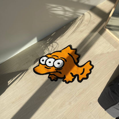 Three-Eyed Fish Rug: Cartoon Inspired Kids Room Decor