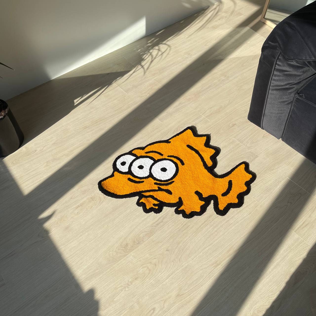 Three-Eyed Fish Rug: Cartoon Inspired Kids Room Decor