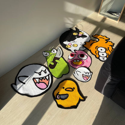 Handmade Yin Yang Cat Rug: Acrylic Tufted Cartoon Carpet