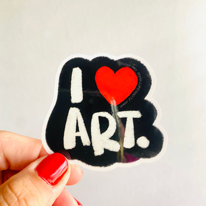 I Love Art | 3" Sticker Decal | Weatherproof | Artist Sketchbook Sticker