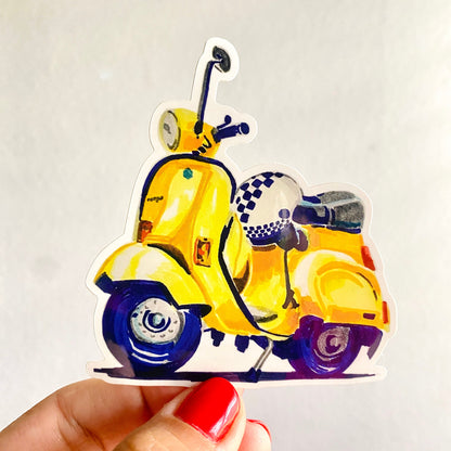 Vespa Scooter | 4" Sticker Decal | Weatherproof | Italian Scooter European