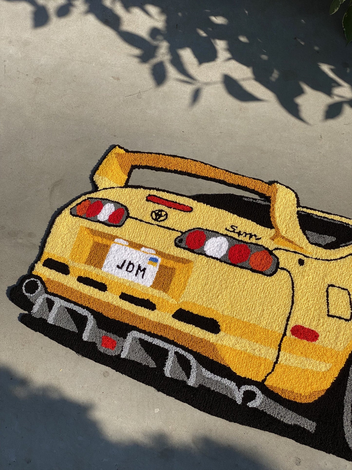 Legend japan yellow car non-slip area rug, Boys' room garage living room decor, Boyfriend gift