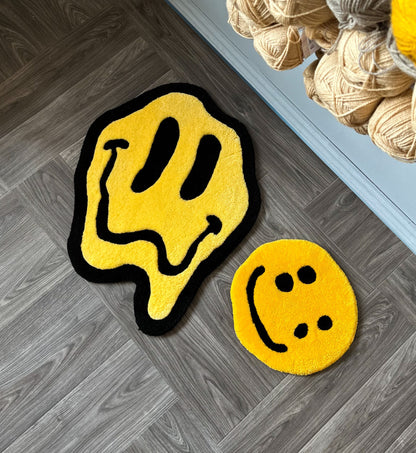smiley face rug , custom rug . rugs for bedroom aesthetic , Hand Tufted rugs
