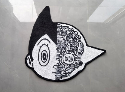 Mighty Atom Rug,Astroboy Tetsuwan Atom Knitting Handmade Non-slip Area Rug Home Decor