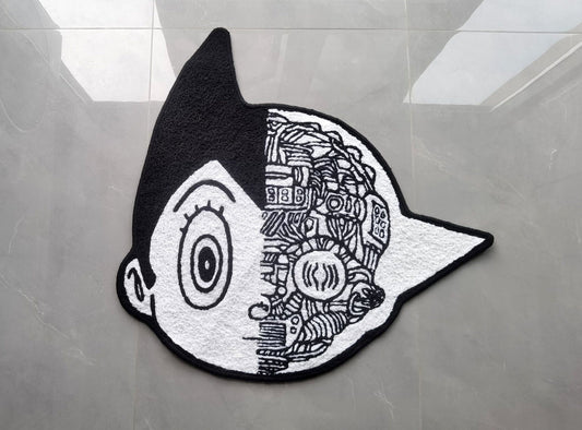 Mighty Atom Rug,Astroboy Tetsuwan Atom Knitting Handmade Non-slip Area Rug Home Decor