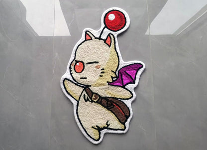 FINAL FANTASY Moogle Rug,Knitting Handmade Non-slip Area Rug Home Decor