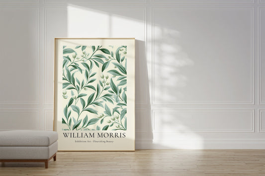 William Morris Poster | William Morris Print | Mid Century Modern Art  | Aesthetic Room Decor Flower Market Poster | Sage Green Wall Art