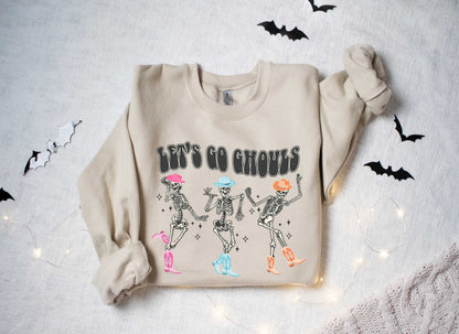 Lets go ghouls Sweatshirt, Halloween Hoodie, Retro Fall Shirt, Fall Sweatshirt, Ghost Hoodie, Halloween Gift