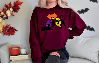 Halloween Sweatshirt,Cat Sweatshirt,Ghost Shirt,Halloween Sweater,Cool Halloween Cat Shirt,Cat Lover Tshirt,Black Cat Shirt,2023 Spooky Seas