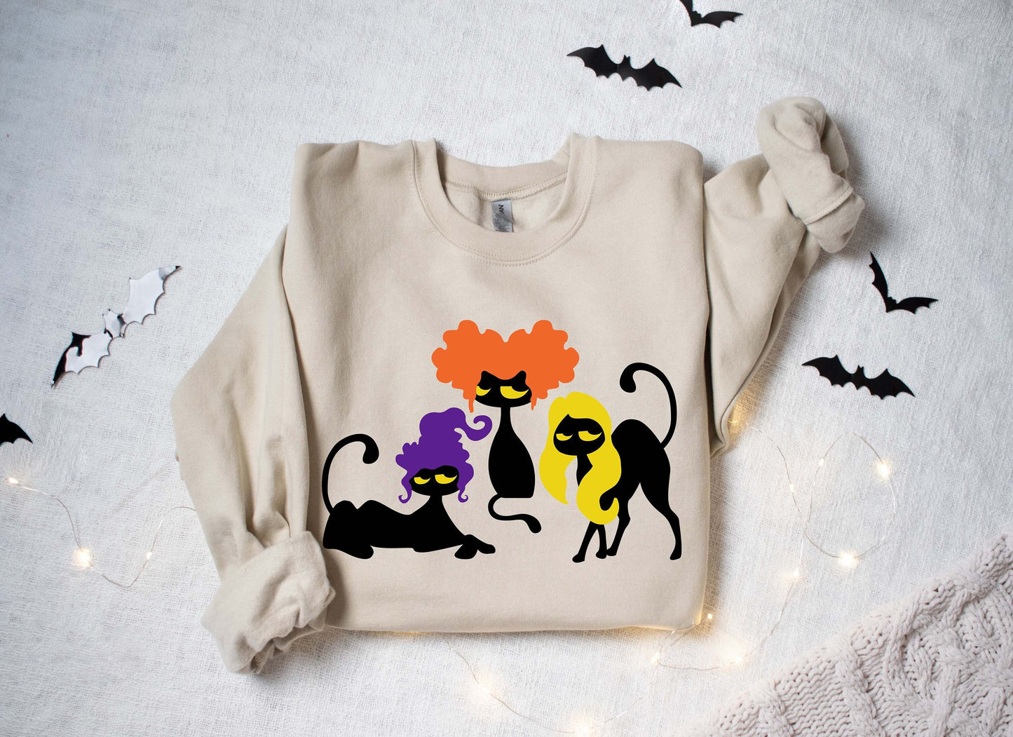 Halloween Sweatshirt,Cat Sweatshirt,Ghost Shirt,Halloween Sweater,Cool Halloween Cat Shirt,Cat Lover Tshirt,Black Cat Shirt,2023 Spooky Seas
