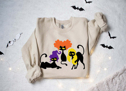 Halloween Sweatshirt,Cat Sweatshirt,Ghost Shirt,Halloween Sweater,Cool Halloween Cat Shirt,Cat Lover Tshirt,Black Cat Shirt,2023 Spooky Seas