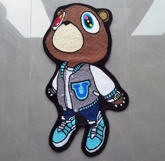 Kanye West Dropout Bear Rug,Knitting Handmade Non-slip Area Rug Home Decor