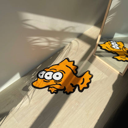 Three-Eyed Fish Rug: Cartoon Inspired Kids Room Decor