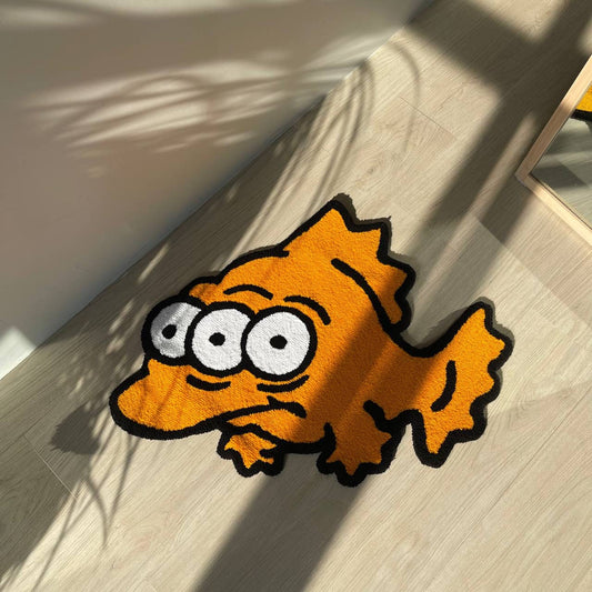 Three-Eyed Fish Rug: Cartoon Inspired Kids Room Decor