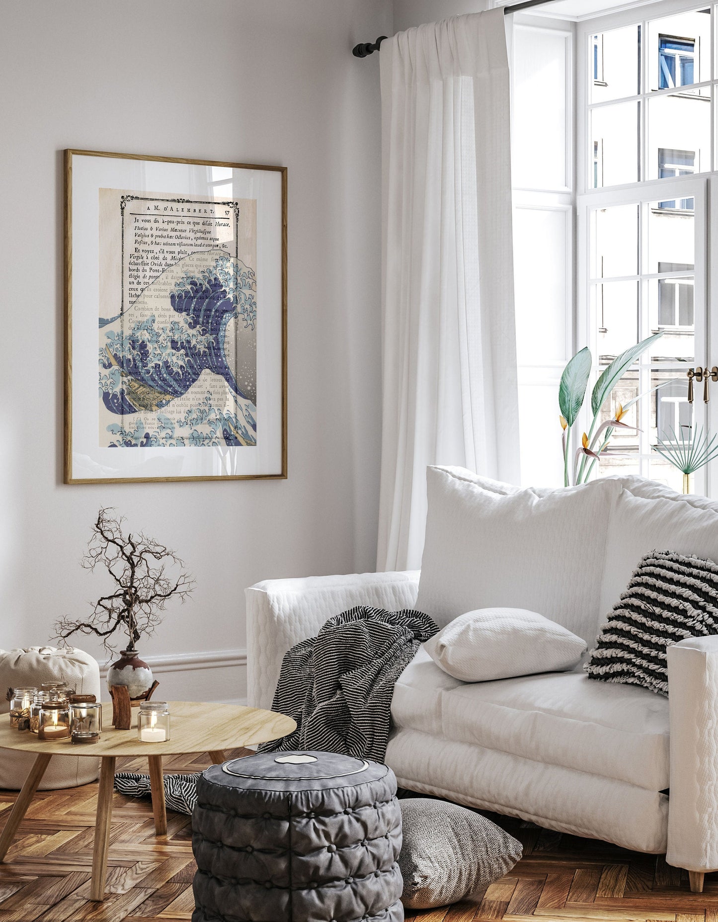 The Great Wave by Katsushika Hokusai Poster Print on vintage page of a book,  Japanese Art,  Vintage Poster, Katsushika Hokusai wall art