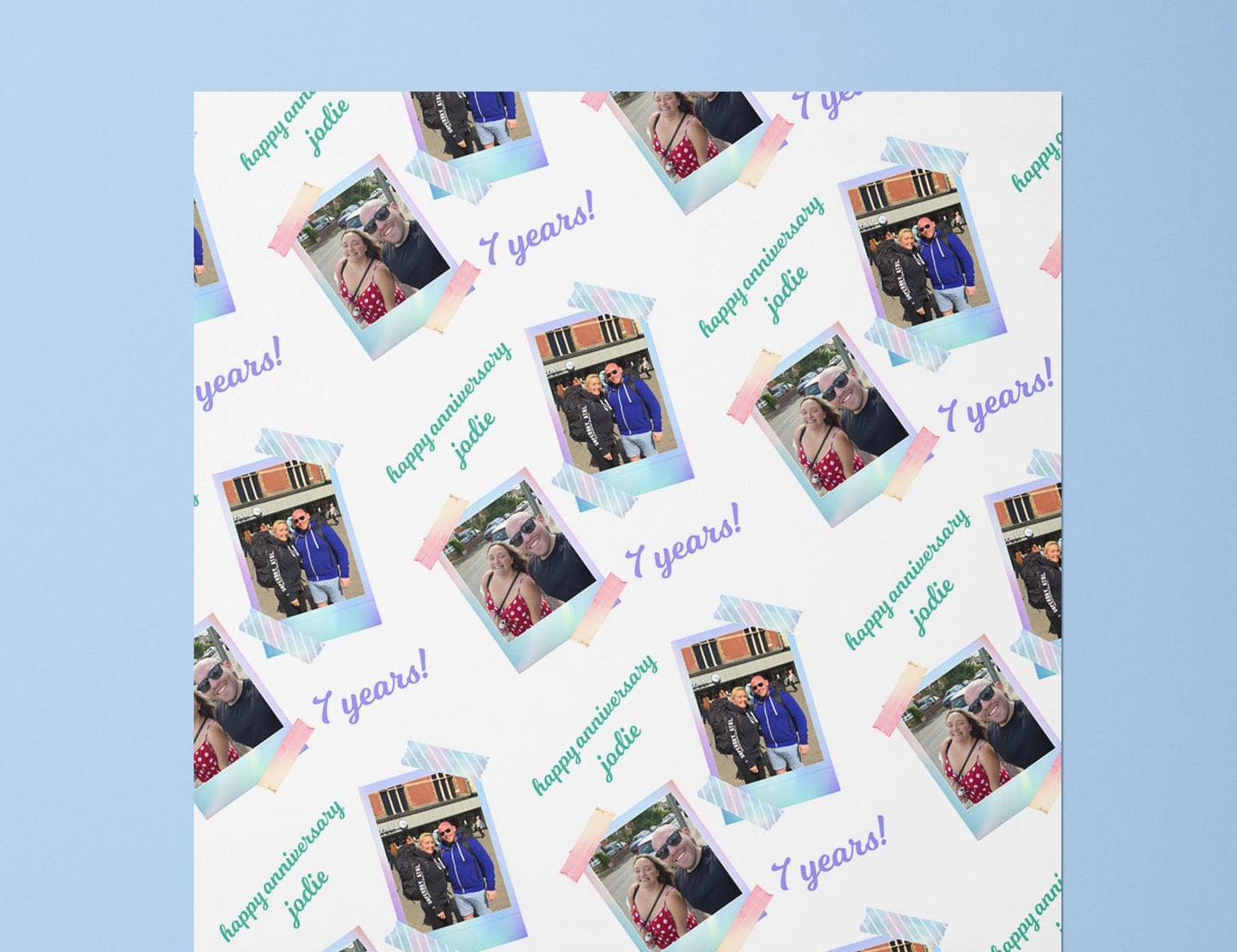 Personalised Anniversary Gift Wrap, Birthday, Wrapping Paper, Photos, Your Name, Customised, Wedding, Party, Paper, Your Age, Recycle, Eco