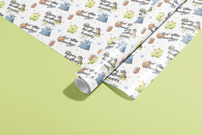 Personalised Wrapping Paper, Birthday, Names, Gift Wrap, Monsters, Green, Customised, Jungle, Party, Baby, Children, Gifts, Presents, Ages