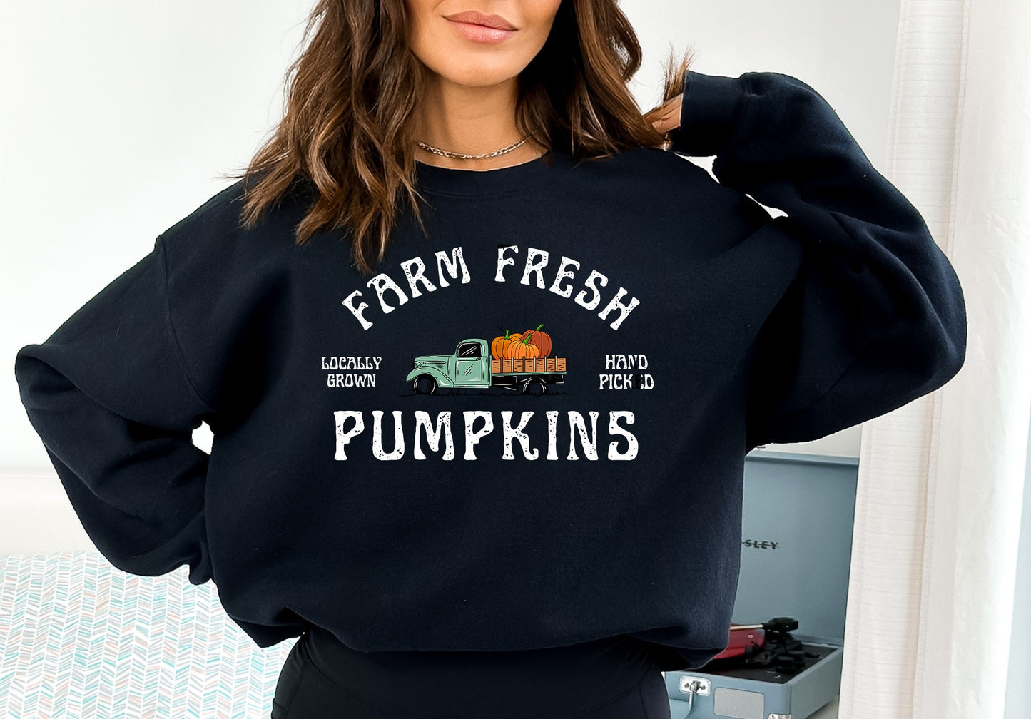 Farm Fresh Pumpkins Fall Women sweatshirt, Thanksgiving sweater, Fall Pumpkin, Fall Tee, Pumpkin Patch, Autumn Tee, Halloween Women sweater
