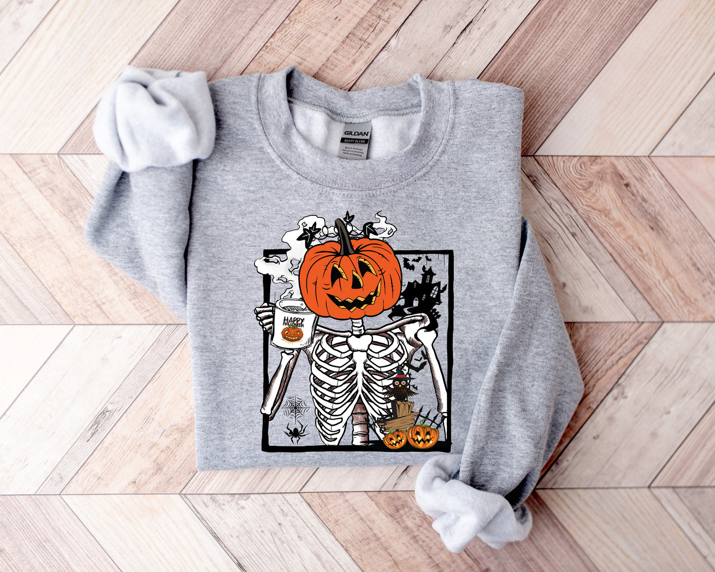 Pumpkin Skeleton Drinking Coffee Shirt, Funny Halloween T shirt, Skeleton Coffee Lover Shirts, Enjoy Pumpkin Sweatshirt, Coffee Lover Tees