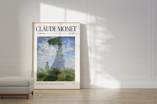 Claude Monet Poster - Mid Century Modern Wall Art for Aesthetic Room Decor | Monet Print as Best Friend Gift | Monet Exhibition Poster