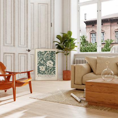 William Morris Poster | William Morris Print | Mid Century Modern Art  | Aesthetic Room Decor Flower Market Poster | Sage Green Wall Art