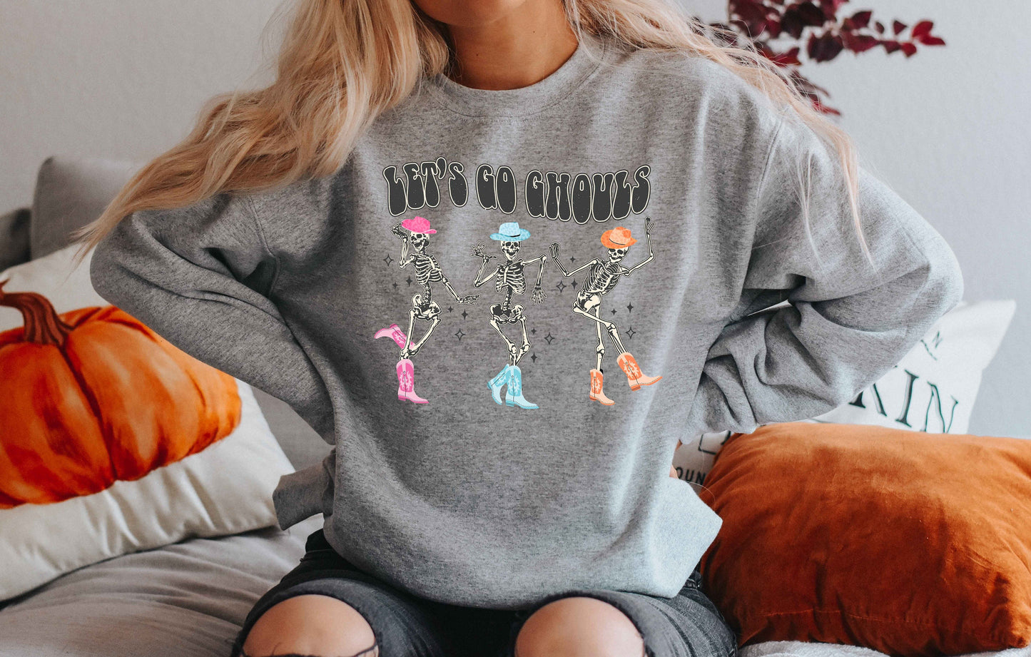 Lets go ghouls Sweatshirt, Halloween Hoodie, Retro Fall Shirt, Fall Sweatshirt, Ghost Hoodie, Halloween Gift