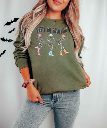 Lets go ghouls Sweatshirt, Halloween Hoodie, Retro Fall Shirt, Fall Sweatshirt, Ghost Hoodie, Halloween Gift