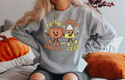 Trick or Treat Sweatshirt, Funny Halloween Sweatshirt, Halloween Party Sweatshirt, Halloween Costume Sweatshirt, Women Halloween Sweatshirt
