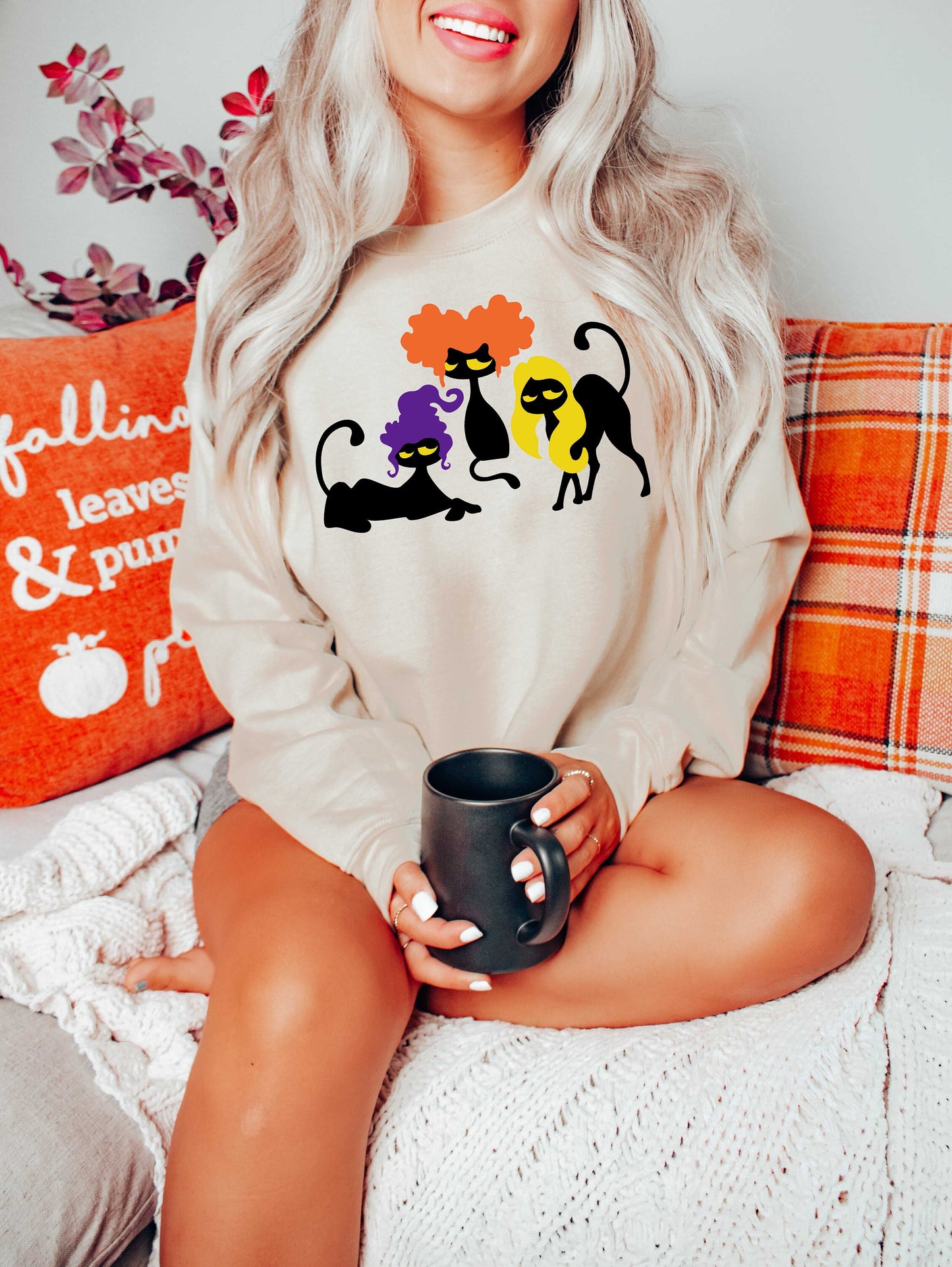 Halloween Sweatshirt,Cat Sweatshirt,Ghost Shirt,Halloween Sweater,Cool Halloween Cat Shirt,Cat Lover Tshirt,Black Cat Shirt,2023 Spooky Seas