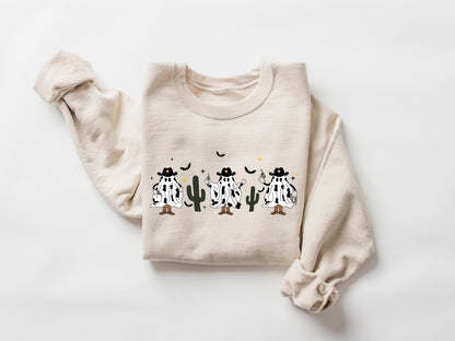 Halloween Cow Sweatshirt, Halloween Sweatshirt, Western Sweatshirt, Halloween Cowboy Shirt, Halloween Tee, Halloween Cow Tee, Halloween Tee