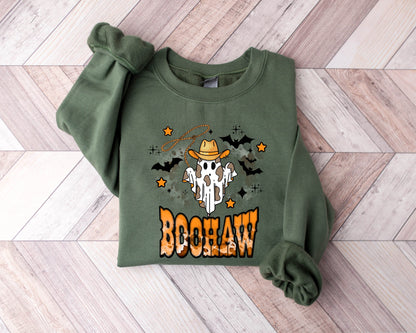Cute Ghost Halloween Sweatshirt, Boo Haw Western Halloween Shirt, Retro Halloween Shirt, Country Cowgirl Halloween Shirt, Cowboy Ghost Shirt