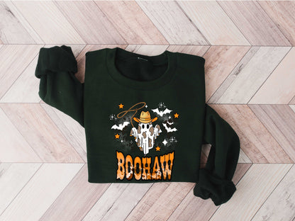 Cute Ghost Halloween Sweatshirt, Boo Haw Western Halloween Shirt, Retro Halloween Shirt, Country Cowgirl Halloween Shirt, Cowboy Ghost Shirt