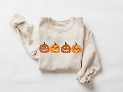 Pumpkin Sweatshirt, Pumpkin Sweater,Halloween gift for Woman, Halloween Crewneck Sweatshirt, Halloween Sweater, Spooky Season, Fall Shirts