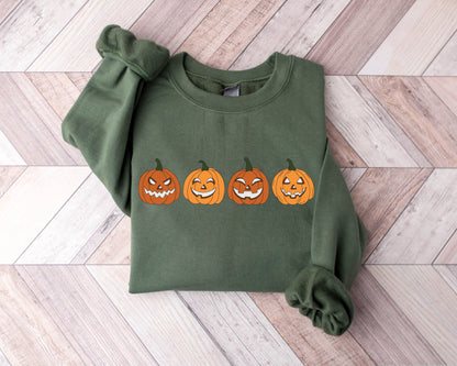 Pumpkin Sweatshirt, Pumpkin Sweater,Halloween gift for Woman, Halloween Crewneck Sweatshirt, Halloween Sweater, Spooky Season, Fall Shirts