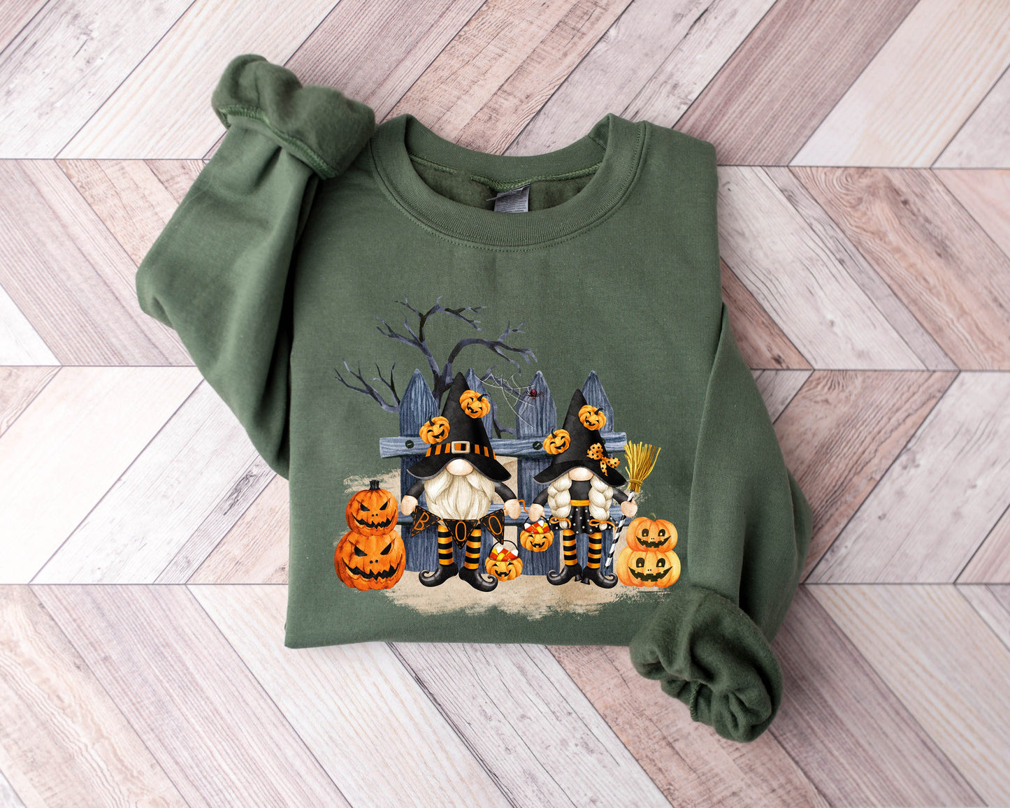 Gnome Sweatshirt, Halloween Gnome Sweater, Halloween Sweatshirt, Halloween Sweater, Spooky Sweatshirt, Halloween Gift, Pumpkin Sweatshirt