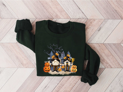 Gnome Sweatshirt, Halloween Gnome Sweater, Halloween Sweatshirt, Halloween Sweater, Spooky Sweatshirt, Halloween Gift, Pumpkin Sweatshirt