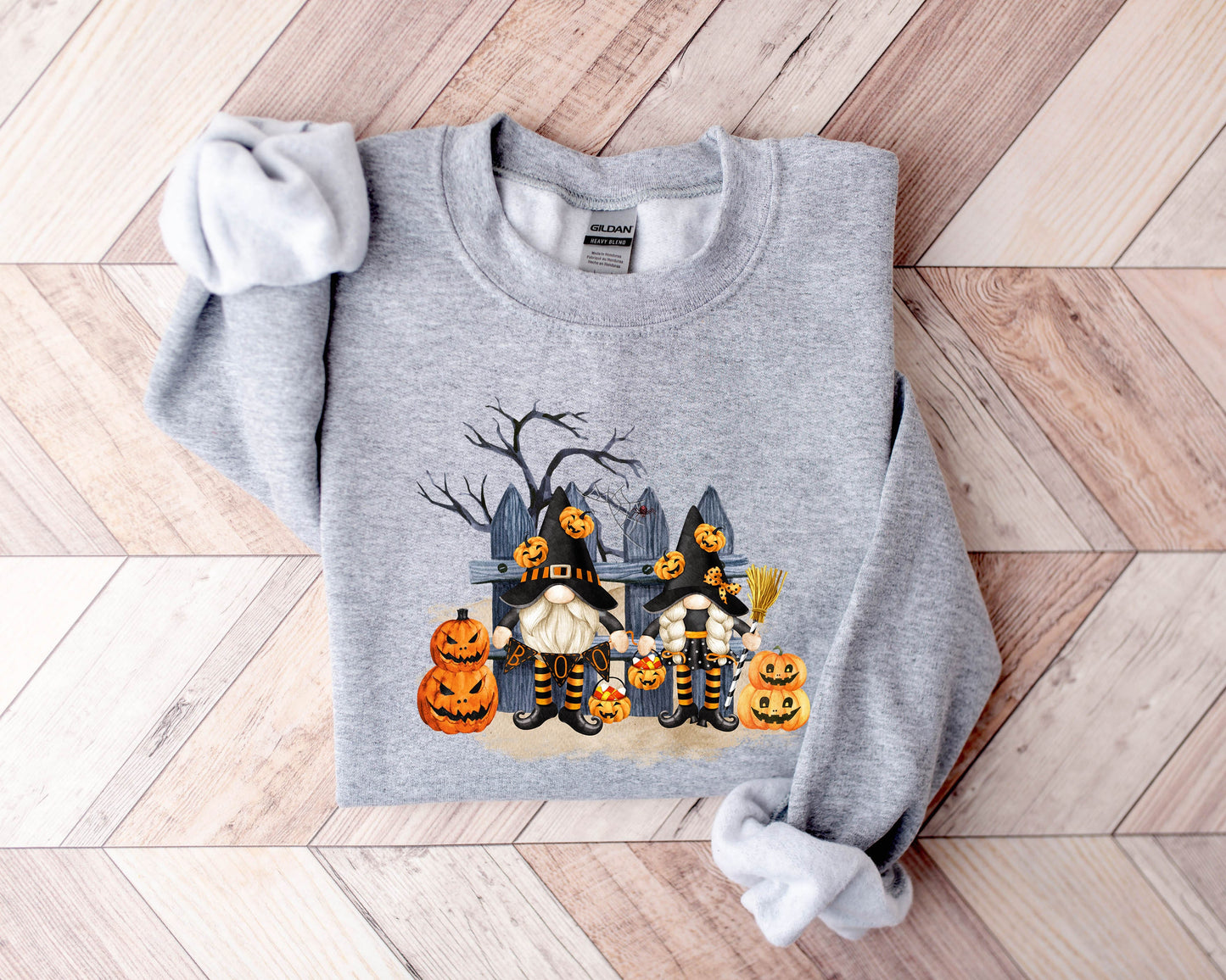 Gnome Sweatshirt, Halloween Gnome Sweater, Halloween Sweatshirt, Halloween Sweater, Spooky Sweatshirt, Halloween Gift, Pumpkin Sweatshirt