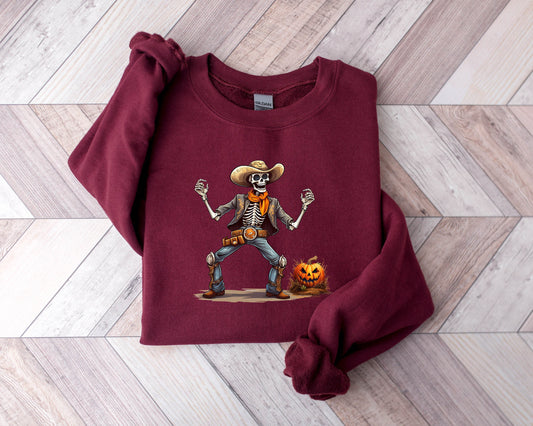 Western Halloween Cowboy Sweatshirt ,Cowboy Killer Sweatshirt , Retro Sweatshirt,Woman Sweatshirt,Skeleton Cowboy Sweatshirt