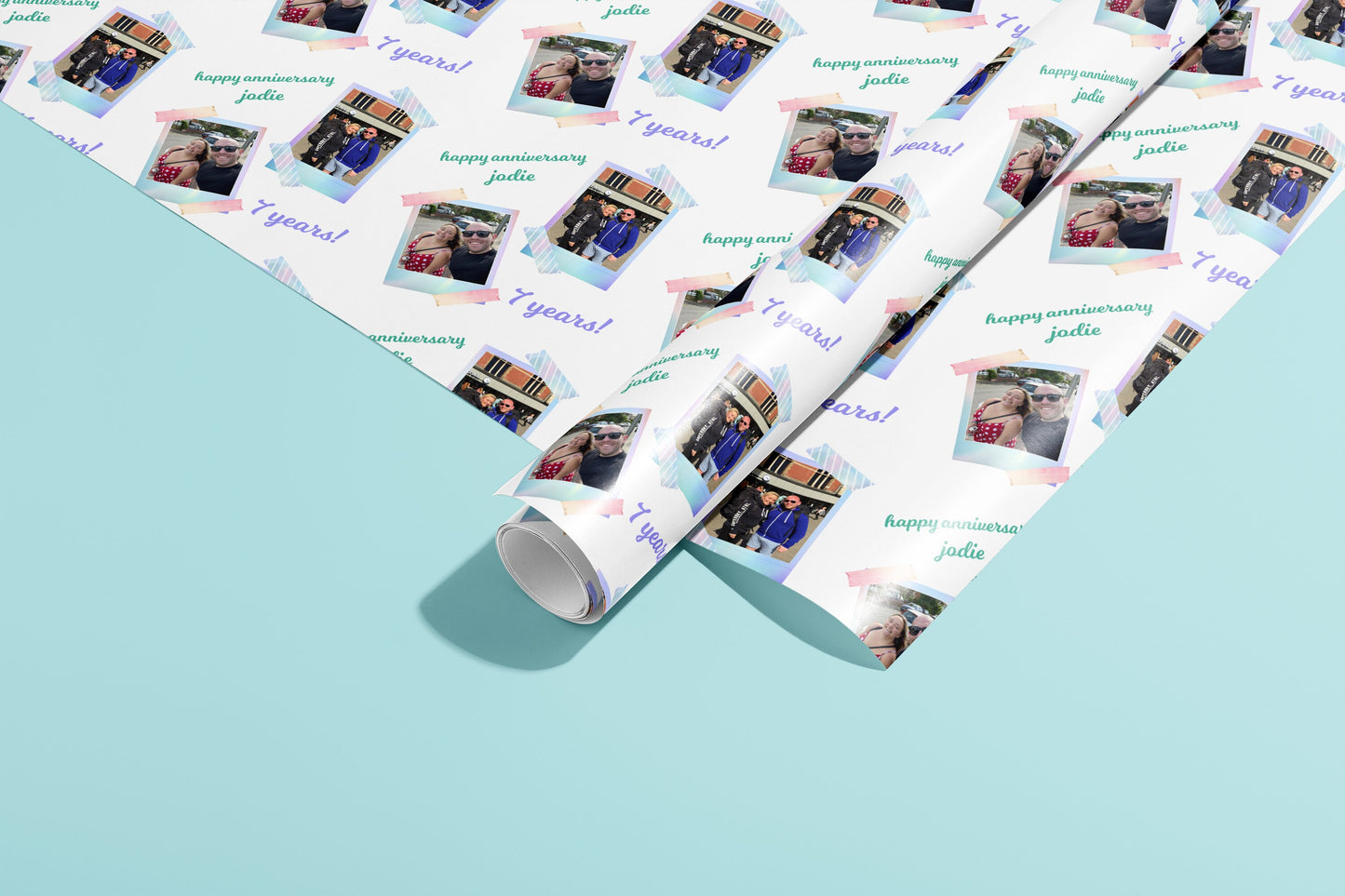 Personalised Anniversary Gift Wrap, Birthday, Wrapping Paper, Photos, Your Name, Customised, Wedding, Party, Paper, Your Age, Recycle, Eco
