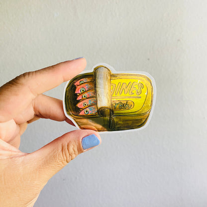 Fish Tin | 3" Metallic Sticker Decal | Waterproof  Weatherproof | Tinned Fish Girl Dinner